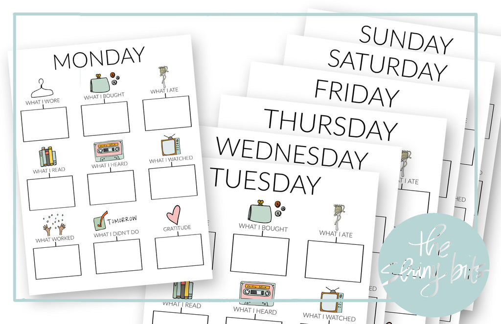 Weekly Memory Chart Weekly Memory Keeping Prompts, Version Two – The Shiny Bits